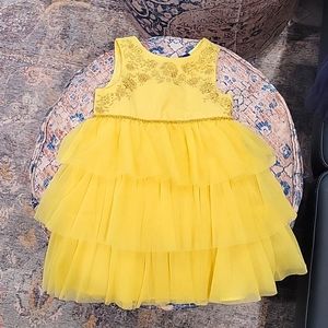 Disney Bell Double lined Dress with gold embroidery